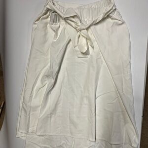 Lane Bryant Ivory Tie-Waist Midi Skirt | Size 18 | Flowy & Elegant